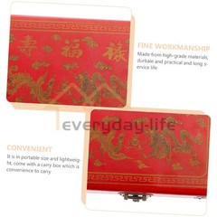 Vintage Chinese Mahjong Set Traditional 144 Tiles Mah-Jong Game Set w/ Case Box