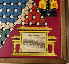 Vintage Whitman #5334 Chinese Checkers Game Board – 1944 – Wood Frame Lithograph