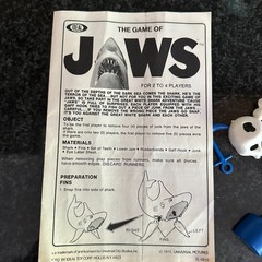 Vtg Jaws 1975 Game by Ideal Toy – Shark, Manual, 7 Pieces Universal Movie Retro*
