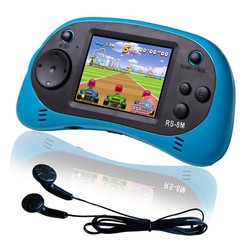 Handheld Game Player 16 Bit 220 HD Video Games 2.5 Inch Blue Headphones Age 3-10
