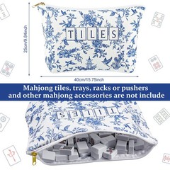 Empty Mahjong Bags Set for Tiles and Racks 24×13 Inch American Mahjong Carryi…