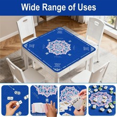 Mahjong Mat for Table 31.5″X31.5″ Rubber American Mahjong Mat with Rules, Non Sl