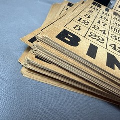 Rare Antique Bingo Set Complete with 50 Cards, Wooden Call Numbers New Unplayed