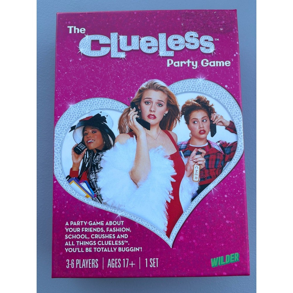 The Clueless Party Game Complete W Fluffy Pen 90s Movie Trivia 17+ NEW open box