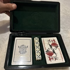 Chester Luxury Game Box – Wooden Playing Card & Dice Set with Velvet Lining –…