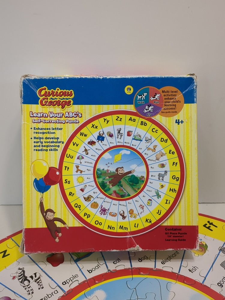 2007 Curious George Self Correcting Puzzle by Universal Complete Pre-owned