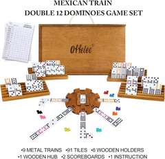 Complete Double 12 Mexican Train Dominoes Game – Fun for All Ages & Travel Size