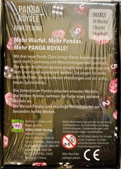 Panda Royale Expansion Game Roll & Write Dice Family Game Extension Pack