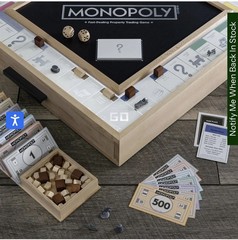 Monopoly Luxe Edition Maple Wood Cabinet Luxury Premium Game Board