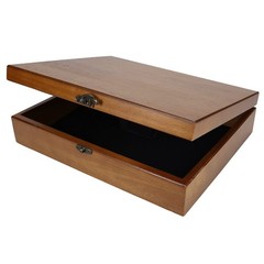 WE Games Old World Wooden Box with 12.125 x 9.625 x 3 inches, Walnut Finish