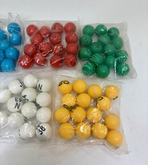 Multi Color Bingo Ball Set-NUMBERED #1-75 FIVE DIFFERENT COLORS, New; See Desc.