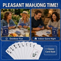 Mahjong Cards Large Print Waterproof Game Set 36 Tiles Traditional