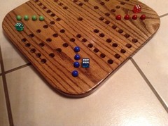 18 ” WALNUT STAINED WOODEN OAK AGGRAVATION MARBLE GAME BOARD 2 TO 4-PLAYER NEW
