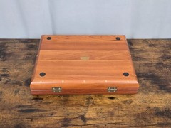 1999 NOBLE GAMES Limited Edition DAVID RIPLEY 66/250 Leather & Wood Backgammon!