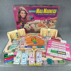 Vintage 1989 Electronic Mall Madness Board Game Milton Bradley Works Incomplete