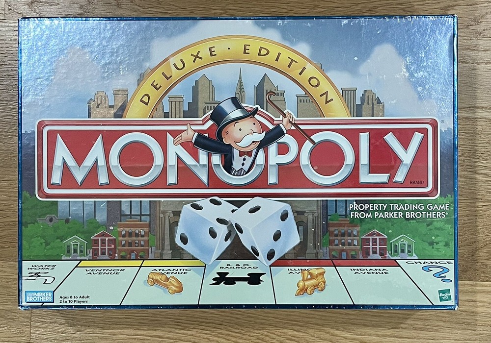 HASBRO PARKER BROTHER MONOPOLY DELUXE EDITION, New In Cellophane Wrapping