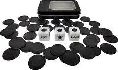 Left Right Center Dice Game Prime Set with 3 Dices + 40 Chips.Left on the Pro…