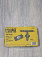 Vintage NFL Green Bay Packers Double-Six Dominoes Travel Size Tin NEW & SEALED