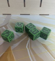 Arkham Nights 2018 Promo Dice OOP Rare Green Dice With Black Numbers/Details