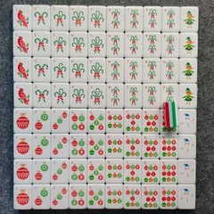 Christmas🎄Deer Pattern 4 Layers Acrylic American Mahjong Set Game Mahjong Tiles