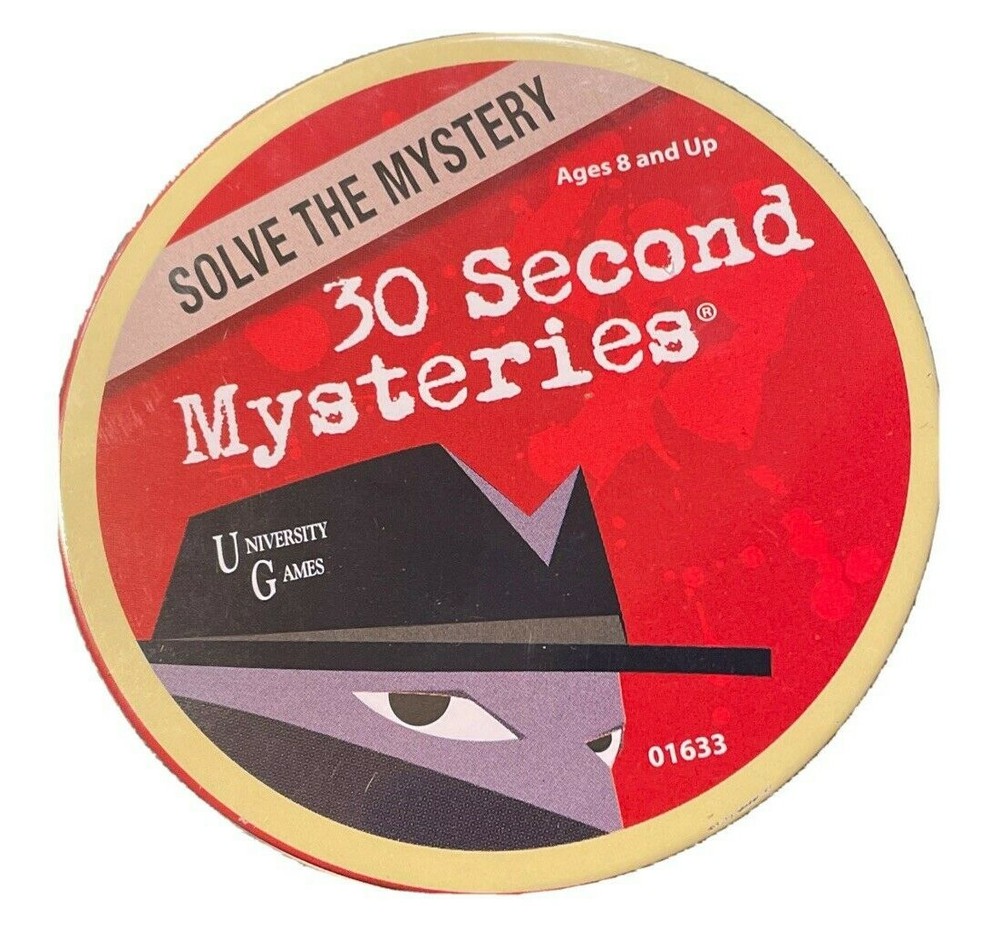 University Games Mysteries Coaster Size Card Game New Factory Sealed in Tin LOOK
