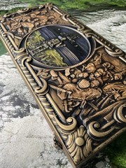 Cossacks & Modern Army Wooden Hand Carved Backgammon Set Board 9″ x 19″ + cover