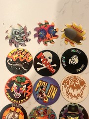 ALL Poison Lot of Pogs Skull 8 Ball + 2 Metal Slammers 90s Retro Nostalgia Rare