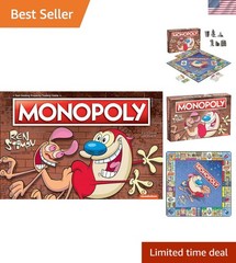 Classic Monopoly: Ren & Stimpy Edition – Custom Tokens & Game Cards Included