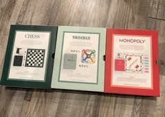 Library Of Play Chess, Monopoly and Trouble Collectors Edition Bookshelf Lot