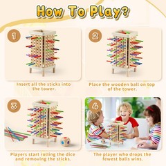 Montessori Game Wooden Board Game, Multiplayer for 4-8, Math Educational, Fin…