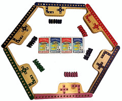 Pegs and Jokers 6 Players Thick Pine Wood Pegs Boards FREE 4 Special Decks Play