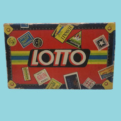 Vintage Old Milton Bradley Lotto Game Travel Suitcase Box Wooden Number Pieces
