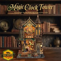 LORENOOK Magic Clock Tower Book Nook Wood Kit LED