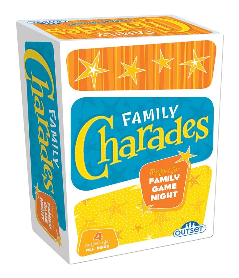 Outset Media Family Charades with Over 800 2.5 x 3.5 inches, Yellow
