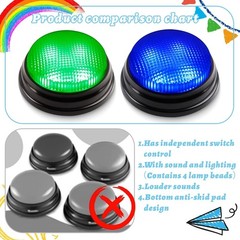 Pack Game Buzzers, 4-LEDs, Unique Sounds, Portable Trivia Game