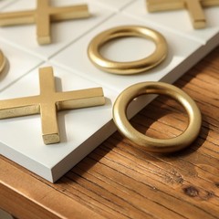12×12 Tic Tac Toe Wood Game Board Coffee Table Decor