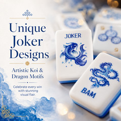 US Stock American Mahjong Tiles 160 Blue and White Porcelain Mahjong Set
