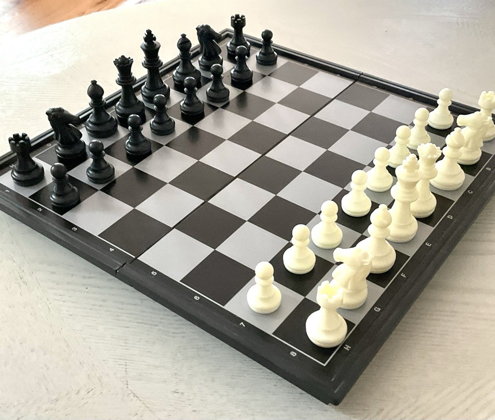 Travel Chess Board Set Magnetic Pieces & Board QuadPro Brain Games to Go