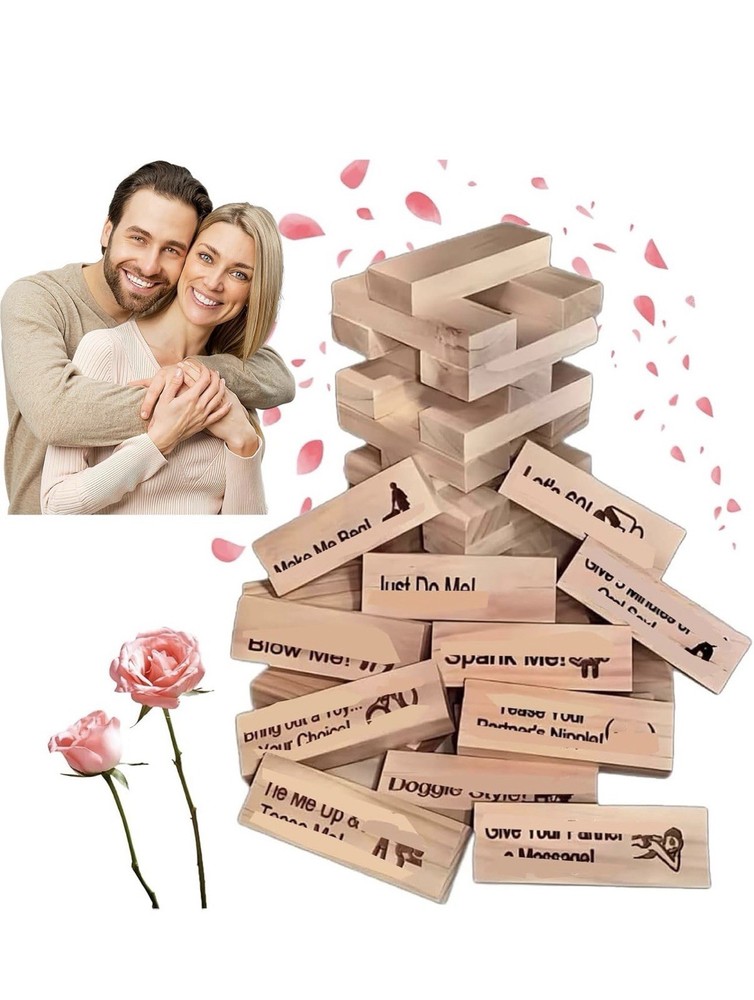 Lust Tower,48Pcs Super Naughty Block Tower Game,Fun Date Night Activiti…