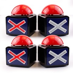 4Pack Game Buzzer – Quiz Trivia Lights Sound, Red Game Buzzer for Adults