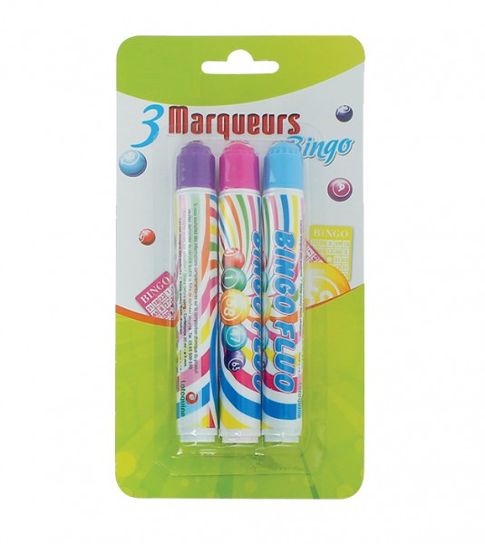 Lot of 3 Fluorescent Markers 20ml for Bingo Dabber Lottery 000210
