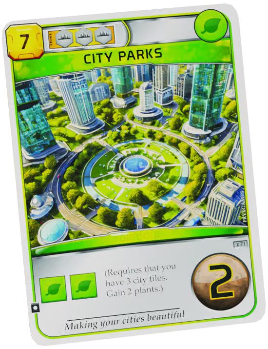 Terraforming Mars: City Parks Promo Card X71, new/mint in clear sleeve