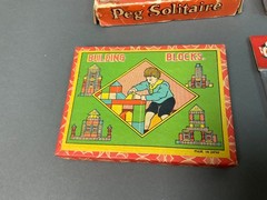 Huge Vintage lot 1930’s & 40s Board Card Games & Toys & Blocks Bingo Anagrams
