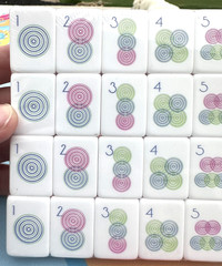 LUMINAIRE PURPLE 4 Layer Acrylic Mahjong Tiles American Set 160 Tiles US SELLER!
