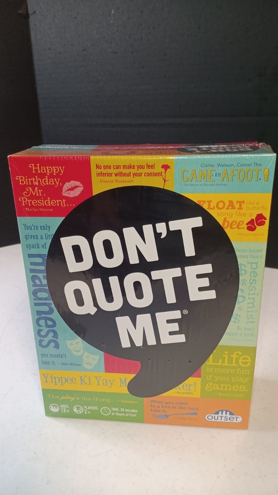 Outset Media – Don’t Quote Me Game ~ NEW & SEALED AGES 12+ ~ 2+ PLAYERS