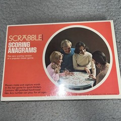 VTG Scrabble Scoring Anagrams & Crossword/Domino Retro Board Game Wood Tile 1975