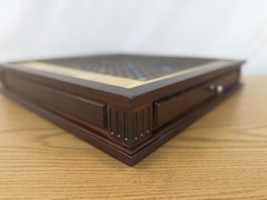 Scrabble Heirloom Edition with Rotating Solid Walnut Cabinet Turntable Open Box