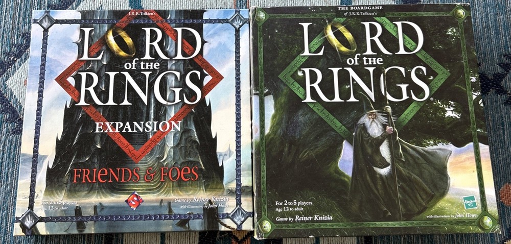 Lord of the Rings Board Game + Friends and Foes Expansion Reiner Knizia.
