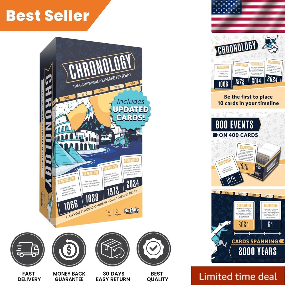 Chronology Game – Build a Timeline with 800 Unique Events, Fun for All Ages!
