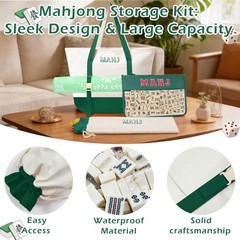 Empty Mahjong Tile Bags Set for American Tiles and Racks,Canvas Tote Bag with Ma
